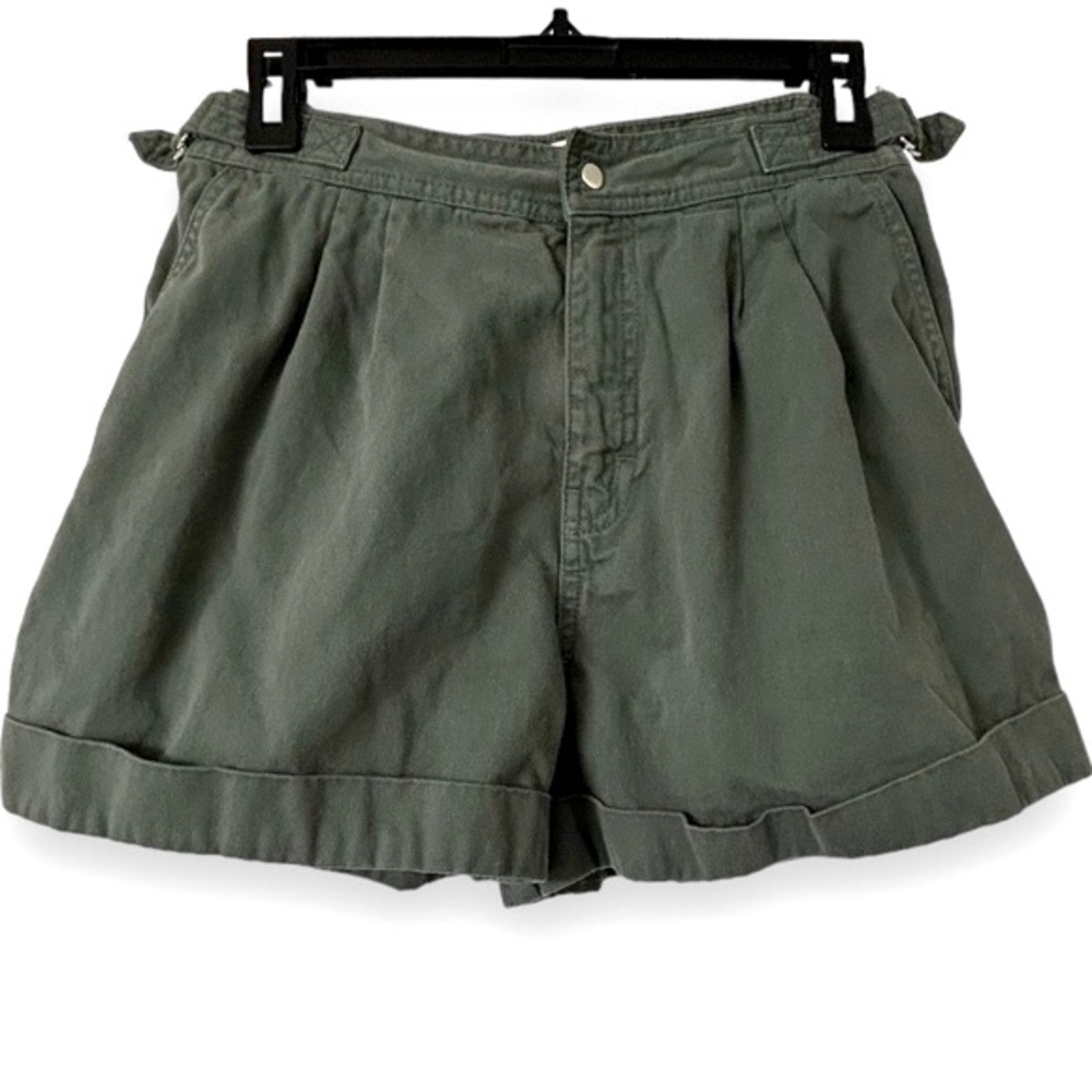 SOLD BDG Green/Gray High waist paper bag shorts, M